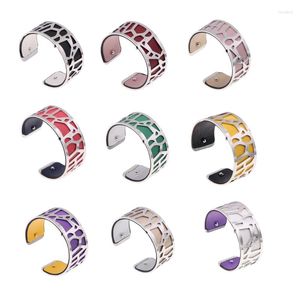 Bangle Silver Color Giraffe Interchangeable Hollow Cuir Leather Bijoux Argent For Women