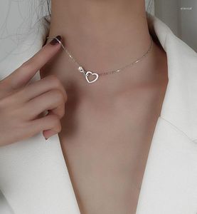 Cheker coreano Moda Crystal em forma de coração elegante sexy Clavicle Chain Collar Fairy Grunge Coquette Y2K Jóias para mulheres