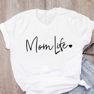 Women's T Shirts Short Sleeve Tshirt Summer Casual Tee Shirt Ladies Letter Simple Wild Mom Life