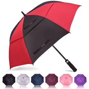 Umbrellas Long Handle Large Umbrella Deluxe Super Large Golf Double Umbrella Windshield and Rainproof Umbrella Suitable for 2-3 Business Men 230330