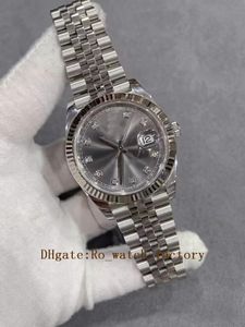 Men Watch 41mm Silver Stainless Steel 2813 Movement Diamond Inlaid Dial Wristwatches