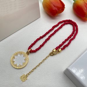 Fashion Sweet Jewelry Design Red beads Chain Necklaces Resin Medusa Portrait Pendant Women's Men's Necklace Birthday Festive Party Gifts HMN10 ---01