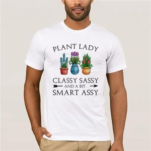 Мужские футболки Tshirt Men Mens Plant Lady Classy Sassy и немного умная рубашка с рубашкой летняя футболка для спортивной одежды.