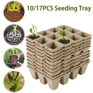 Planters POTS 10/17 PCS RGANISK BIODEGRADABLE papper Växtstartare Plantor SEEDY NURSERY CUP KIT MELIG