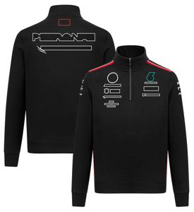 O uniforme oficial da equipe F1 para homens e mulheres com meio zíper, casaco de corrida, lazer, esportes, roupas de trabalho pode ser personalizado.