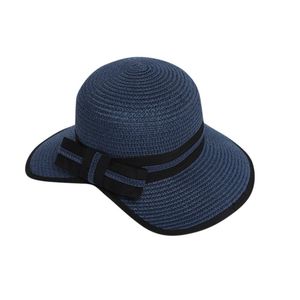 Breda brimhattar designar kvinnors mode fasta solskade brims hatt sommar solskyddsmedel strand andas halmsol utomhus tillbehör