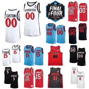 Colégio 2023 Final Four Basketball 21 Malik Pope Jersey San Diego Estado astecas 15 Kawhi Leonard 21 Jamaal Franklin 0 Devin Watson 5 Jalen McDaniels costura