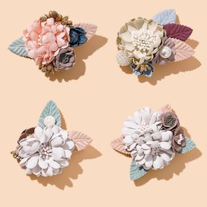 Artificial Flower Hair Clips For Baby Girls Hairpins Vintage Flower Barrettes Safety Hairpins Kids Hair Accessories