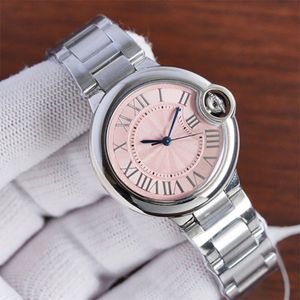 Blue Balloon V6 Pink Dial Watch Watch Fashion زوجين عالي الجودة ، ساعة معصم مستوردة من الفولاذ المقاوم للصدأ السيدات الساعات المقاومة للماء