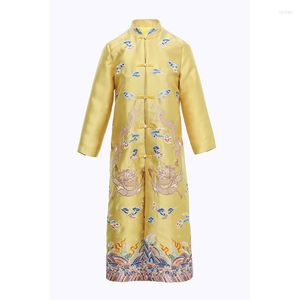 Women's Trench Coats High Quality Long Coat 2023 Autumn Winter Casual Overcoat Women Luxurious Embroidery Single Breasted Yellow Blue