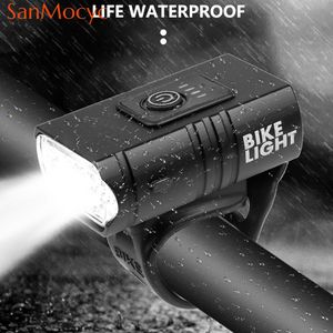 Luzes de bicicleta T6 Frente LED Frente USB recarregável MTB Mountain Bicycle Lamp 1000lm Bike Fartlight Flacklight