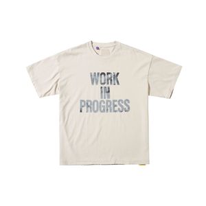 23ss Summer Work in Progress Tee Vintage Ripped T shirt High Street Short Sleeve Men Fashion Unisex Tshirts