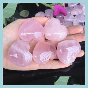 Arts And Crafts Natural Rose Quartz Heart Shape Love Mini Crystal Chakra Healing Home Decor Reiki Stone Gems Diy Jewelry Drop Delive Dhv2S