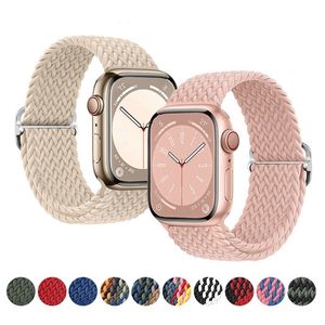 Apple Watch Band 38mm 40mm 41mm 42mm 44mm 45mm 49mm esnek kayışlarla uyumlu örgülü solo döngü Iwatch Serisi 8 7 6 5 4 3 2 1 SE Ultra