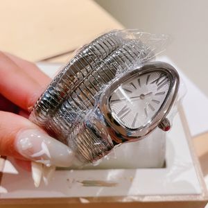 2023 damski kwarc moda 32 mm stal nierdzewna złota zegarek Wodoodporna osobowość dziewczyna węża Diamond Moissanite zegarki szkieletowe
