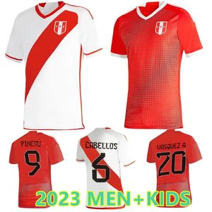 2023 Peru Soccer Jerseys 23 24 Home Away Seleccion Peruana Cuevas Pineau Cartagena Football Shirt Men Kids Kit