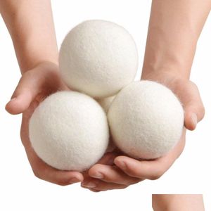 Other Laundry Products Practical Clean Ball Reusable Natural Organic Wool Fabric Softener Dryer Balls Drop Delivery Home Garden Hous Dhjam