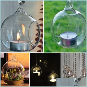 Candle Holders 80Mm Romantic Hanging Tealight Holder Glass Globes Terrarium Candlestick Vase Home El Bar Decoration Drop Del Dhtcv