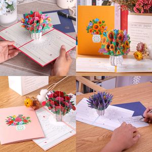 5 PCs Cartões de Dia das Mães Cartão Pop Up Presente de Aniversário para a Mãe Todas as Ocasiões Flores Simpatia Aniversário de Melhores Y2303