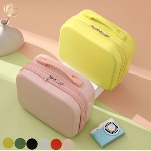 Resväskor ankomst hand kosmetisk fodral mode rese bärbar fast färg högkvalitativ väska låsbar låda för damer sffwe 230330