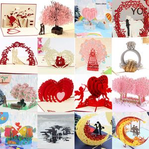 5 % поздравительных открыток 3D Pop Up Love Card для жены и подруги Подарки подарка на день святого Валентина Приглашение на свадьбу. Спасибо Y2303