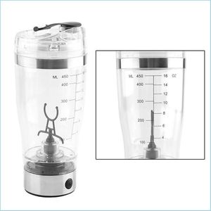 Water Bottles Matic Protein Shaker Bottle 450Ml Bpa Portable Vortex Mixer Cup Leakproof Sports Drop Delivery Home Garden Kitchen Din Dh3Br