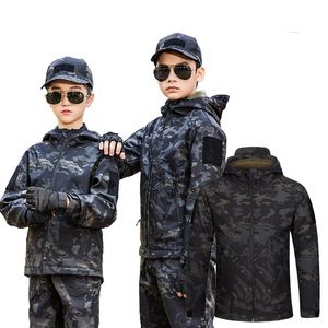 Utomhussport kamouflage barnjacka airsoft växel djungel jagning skog skytte kappa strid barn kläder nr05-231a