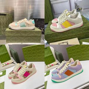 Shoes High-quality a Small Dirty Designer Screener Sneakers Board Men Women Classic Blue Pink Crystal Stripe Low Top Real Leather