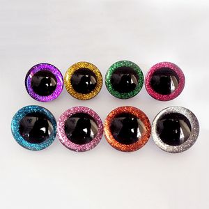 Corpos de boneca Peças 20pcs limpo 3d glitter plástico olhos seguros para brinquedos de crochê, tornando o animal de animal de bebê.