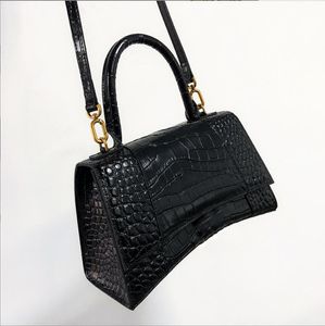 Hakiki deri Timsah desen omuzdan askili çanta moda tasarımcısı çanta kadın lüks crossbody çanta dana deri Flaş metal kilit tasarımcı çanta