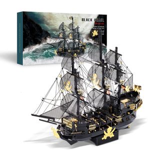 3D Puzzles Picecool 3D Metal Puzzle Black Pearl Puzzle Assembly Model Kit DIY Pirate Ship Adult Birthday Present Youth 230329