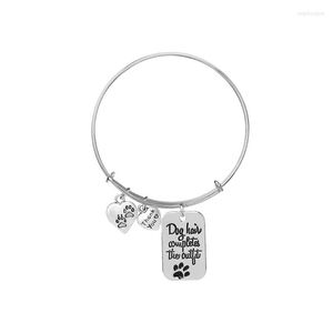 Bangle Hand Stamp Dog Hair Completes The Outfit Bracelet Adjustable Tag Pet Puppy Heart Pendant Lover