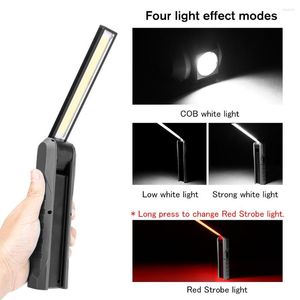 Latarki pochodni LED LED LIGHT Workable Portable Cob Torch USB ładowna lanterna magnetyczna wisząca lampa kempingowa 4 tryby Haczyk