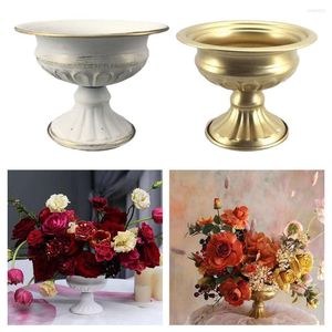 Vaser vintage metall blomma vas bord mittpieces ljusstakar jubileum bröllop fest dekoration hängande ornament tillbehör