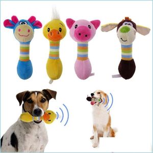 Dog Toys Chews Puppy Plush Honking Chew Squeaker Animals Shaped Safe Nontoxic Pet Drop Delivery Home Garden Supplies Dhao7
