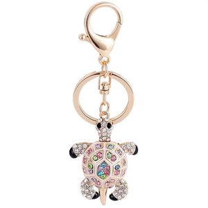 10 datorer/Lot Fashion Nyckelringar Creative Crystal Animal Key Chain Nyckelringar Bil Turtle Nyckelring för kvinnor Handväsktillbehör Dekoration Gåva