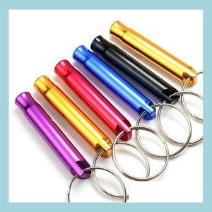 Dog Training Obedience Aluminum Whistle Outdoor Edc Hiking Cam Survival With Key Chain Whistles Drop Delivery Home Garden Pet Suppl Dhzty
