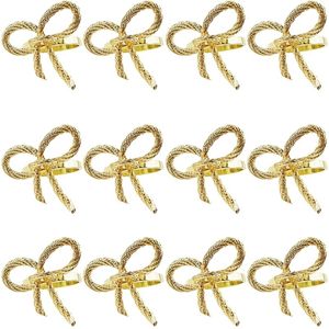 Napkin Rings 12 Pcs Simple Golden Butterfly Bow Tie Buckle el Restaurant Mouth Cloth Metal 230330