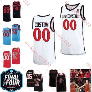 Lamont Butler San Diego State Aztecs Basketball 2023 Final Four Jersey Keshad Johnson Adam Seiko Cade Alger Aguek Arop Jared Barnett Triston Broughton Custom Jersey