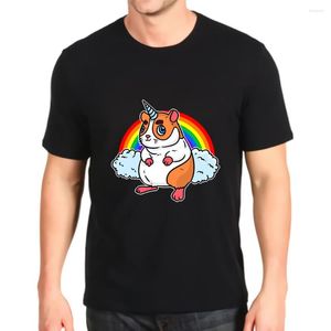 Herren T-Shirts T-Shirt O-Ausschnitt Print Hamster Wheel Nagetier Kurzarm-Baumwolloberteil Mens Custom Made Fashion