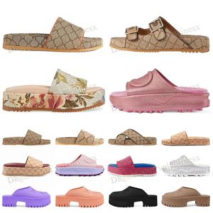 Luxe metallic sliver pink sandals famous designer woman's platform slippers summer foam sliders house anvas plaid leather coach sandales flat mule beach shoes slide