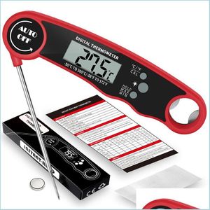 Thermometer Lebensmittelthermometer mit Hintergrundbeleuchtung Digital Instant Read Fleisch zum Kochen in der Küche Grillen Milch Kaffee und Öl Frittieren Tropfen Dhzxg