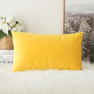 Pillow Decorative Velvet Throw Cover Soft Comfortable Soild Square Case For Sofa Bedroom Car 30 X 50 Cm