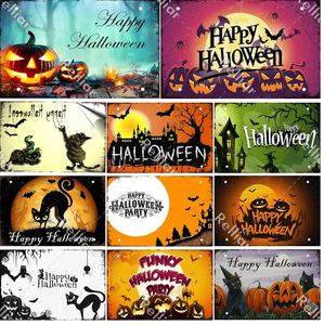 Personlighet Halloween Metal Tin Sign Pumpkin Bat Moon Decor Metal Plate Home Bar Ornament Plaques Art Målning Poster 30x20cm W03