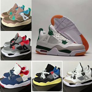 TD 4S Infant Sneakers Kids Basketball Shoes SB 4Retro SP Pine Green Messy Room Infrared Youth Gradeschool Military Black Toddler Big Boy Girl Trainers Union LA