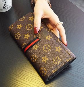 American Famous Leather Wallet Women's Long Large Capacity Cattlehide Card Bag Phone Plånbok Koppling Fashion