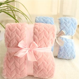 담요 Swaddling 3d Fluffy Super Soft Kids Bed Spread Wheat Grain 아늑한 아기 유아 침구 퀼트 산호 양털 모피 아이 230331