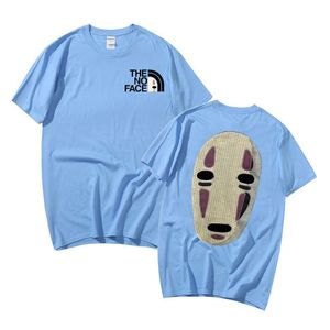 Męskie tshirty japońskie anime no twarz man grafika graficzna tshirts 90s unisex manga tshirt mężczyzn Kobiety letnie moda mody casual ponadwymiarowe koszule 230331