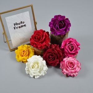 20 pezzi di fiori di rosa artificiali vivido velluto in fiore rosa finta per ghirlanda di nozze centrotavola decorazione di San Valentino diametro 11 cm