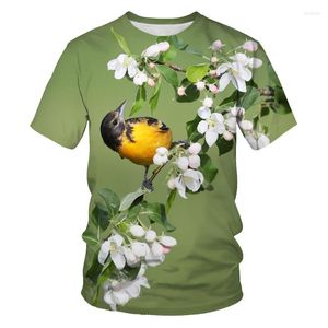 Camas femininas de verão Partro engraçado Parrot 3D Imprimir esportes de rua casual Sports Lightweight For Children Fashion Animal Bird Men Ladies T-shirt